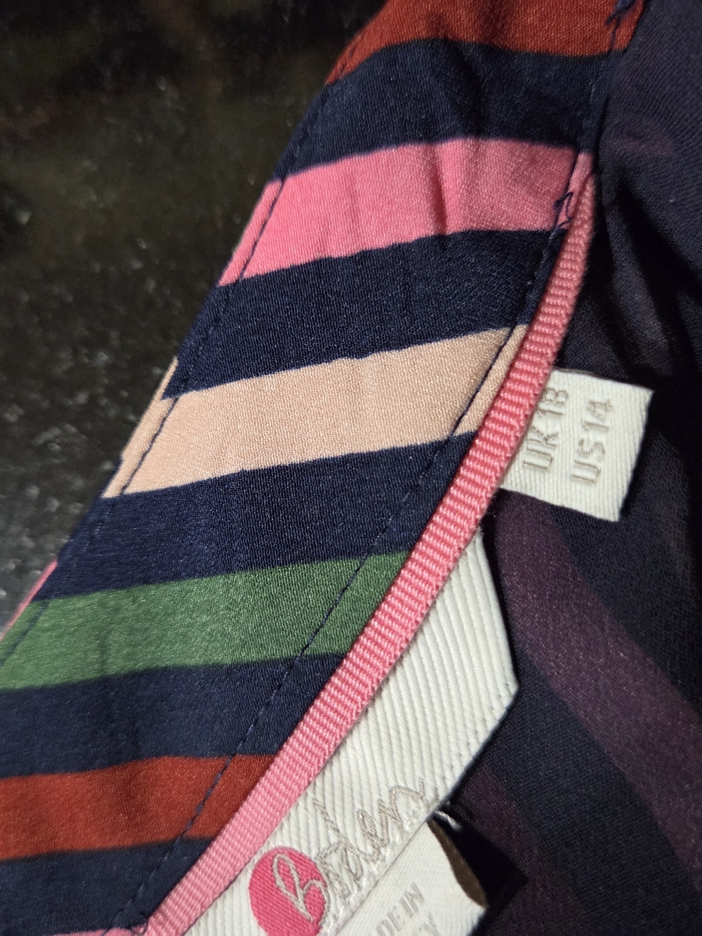 Boden Multicolor Vertical Stripe Midi Dress like new - Picture 4 of 7